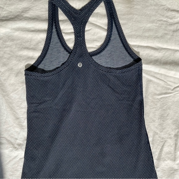 Lululemon Athletica Navy with White micro dots racerback tank top size 6 - Picture 2 of 6